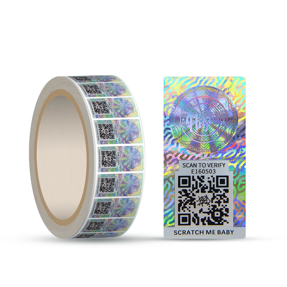 

custom Fade-resistant tamper proof hologram stickers qr code 3d security label for Packaging boxes Bottles