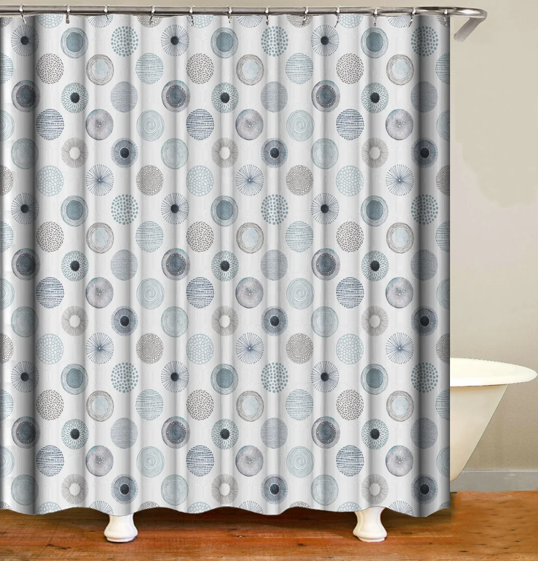 

i@home ready to ship textiles 100% polyester modern mixed print wholesale fancy shower curtains 180x180, As picture show