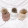 2020 Winter Children's Big Hair Ball Knitted Baseball Caps 1-3 Years Old