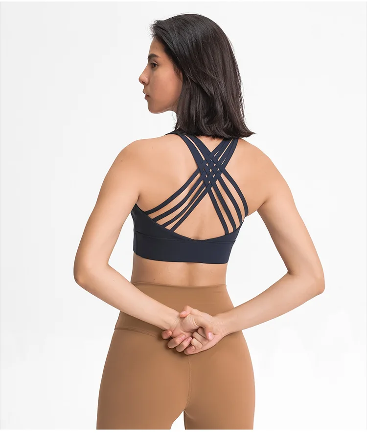 

New yoga underwear women's shockproof sports bra running cross back yoga bra