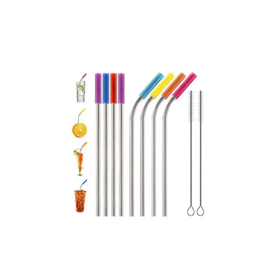 

Stainless Steel Straw Reusable Straws Metal Drinking Straw Bar Drinks Party Wine Accessories Straight&Bent Style Dh0118