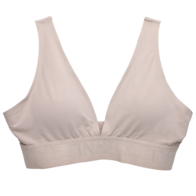 

FINETOO Wholesale Solid Color Plus Size Breathable Seamless Bra Push Up Crop Tops Underwear For Ladies, Black, skin color, yellow, gray-purple, brick red, lime