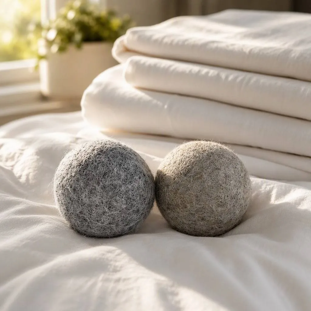 Natural Grey Balls on Bedding