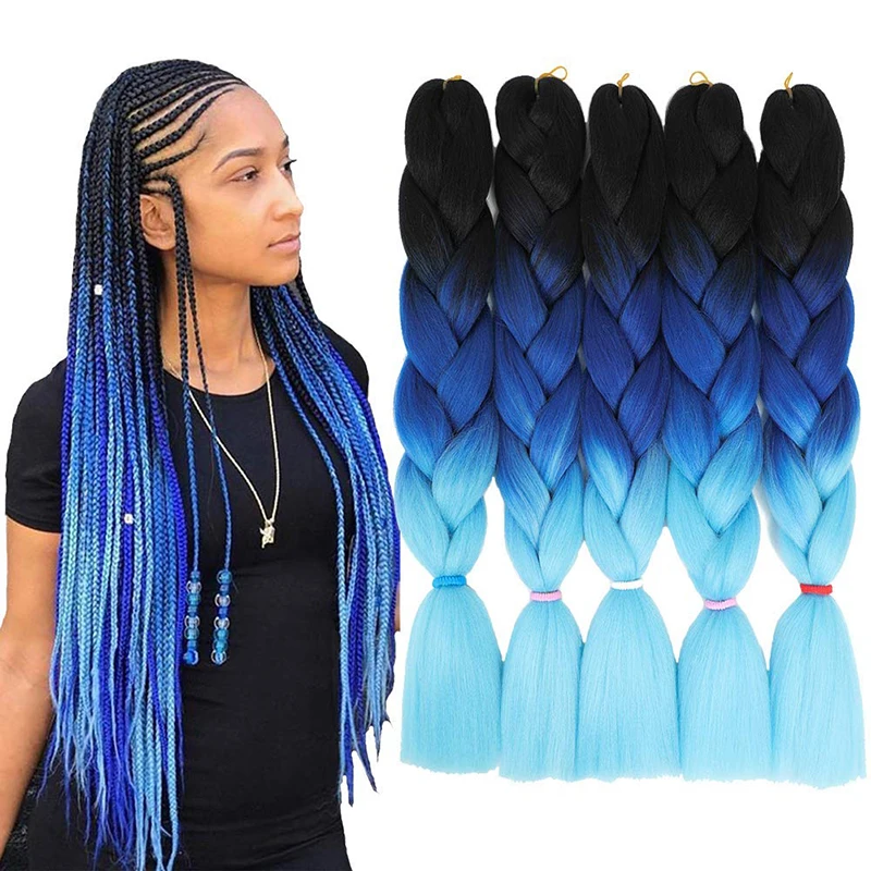 

ombre colour hair 82 inch pre stretch braids expression synthetic braiding hair, 56 kinds