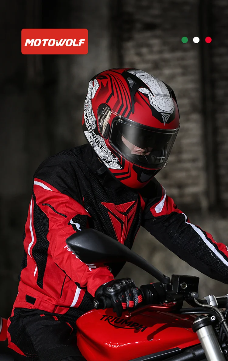 MOTOWOLF Casque Moto Black Visor Helmets Motorcycle Motorcycle Safe Helmet Mens For Racing