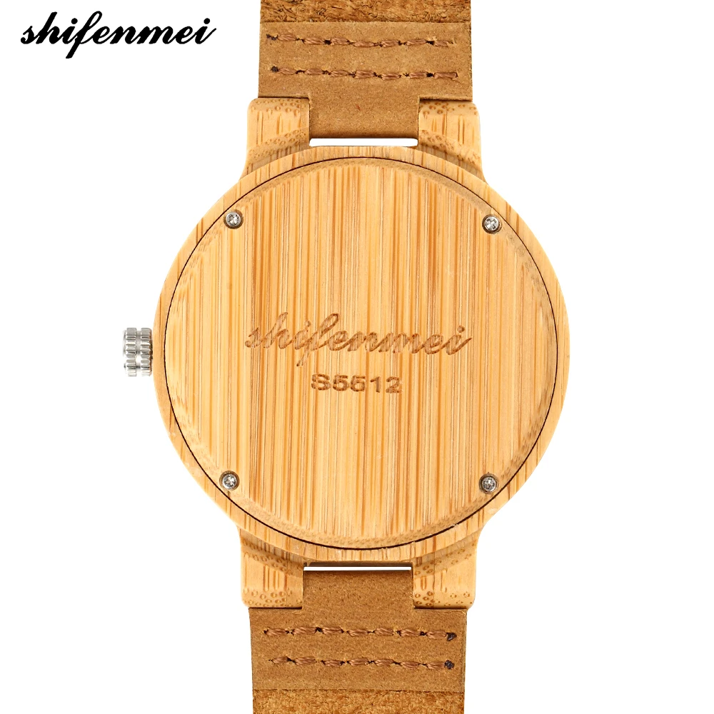 

Shifenmei Japanese Quartz Movement Lightweight Bamboo Wooden Watches Genuine Leather Strap Analog Handmade Casual Wood Watch, Black sandal,red sandal,zebra