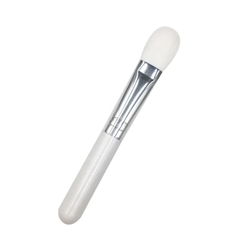 

Vegan Facial Liquid Mini Foundation Brush Face Mask Brush with Custom Handle, White/customized