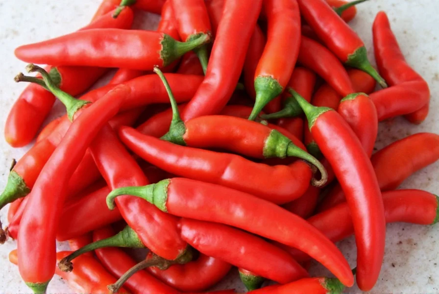 Assorted small hot chilli peppers