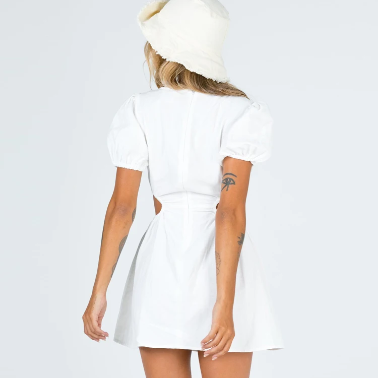 Short sleeve white dresses for woman casual dresses summer mini dress