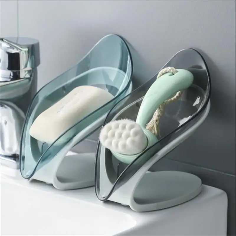 

Leaf Shape Soap Box Bathroom Soap Holder Dish Storage Creative Bathroom Kitchen Non-slip Drain Soap Storage Case Container