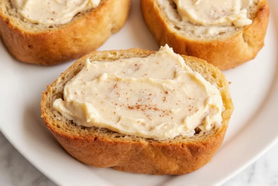 Various serving options for cinnamon butter including toast, pancakes, and muffins