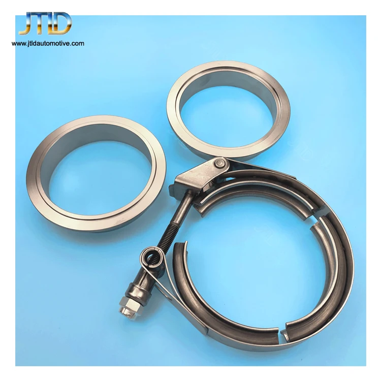 JTLD 3" Stainless Steel Car V-band Male Female Exhaust Flange Vband Clamps V Band Clamp Kit 3Inch Clip