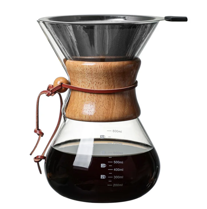 

cold brew french press coffee maker high borosilicat glass pour over coffee maker 8 cup glass, Transparent