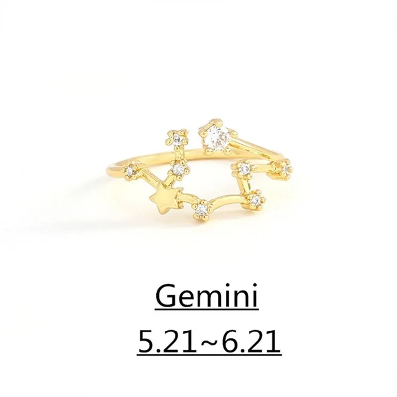 

2021 Men's Women's Good Luck Copper Ring Gift Jewelry Girl Birthday 18K Gold Zircon Rings