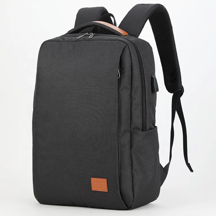 

Promotional gift Aoking waterproof black business casual double shoulders bag men usb travel backpack with laptop compartment