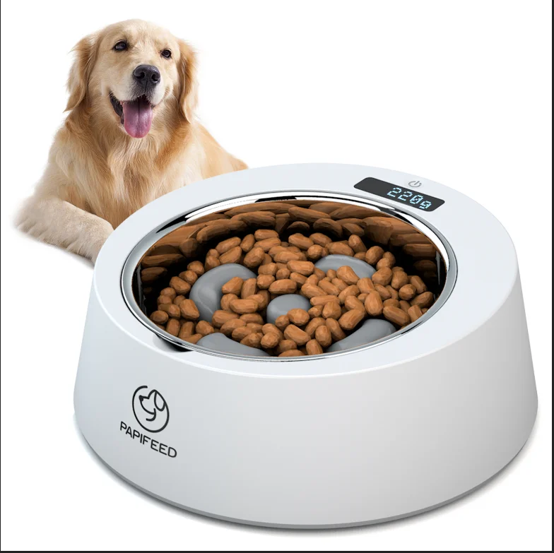 

Amazon best selling smart Stainless Steel weighting keep kit slow feeder dog bowl