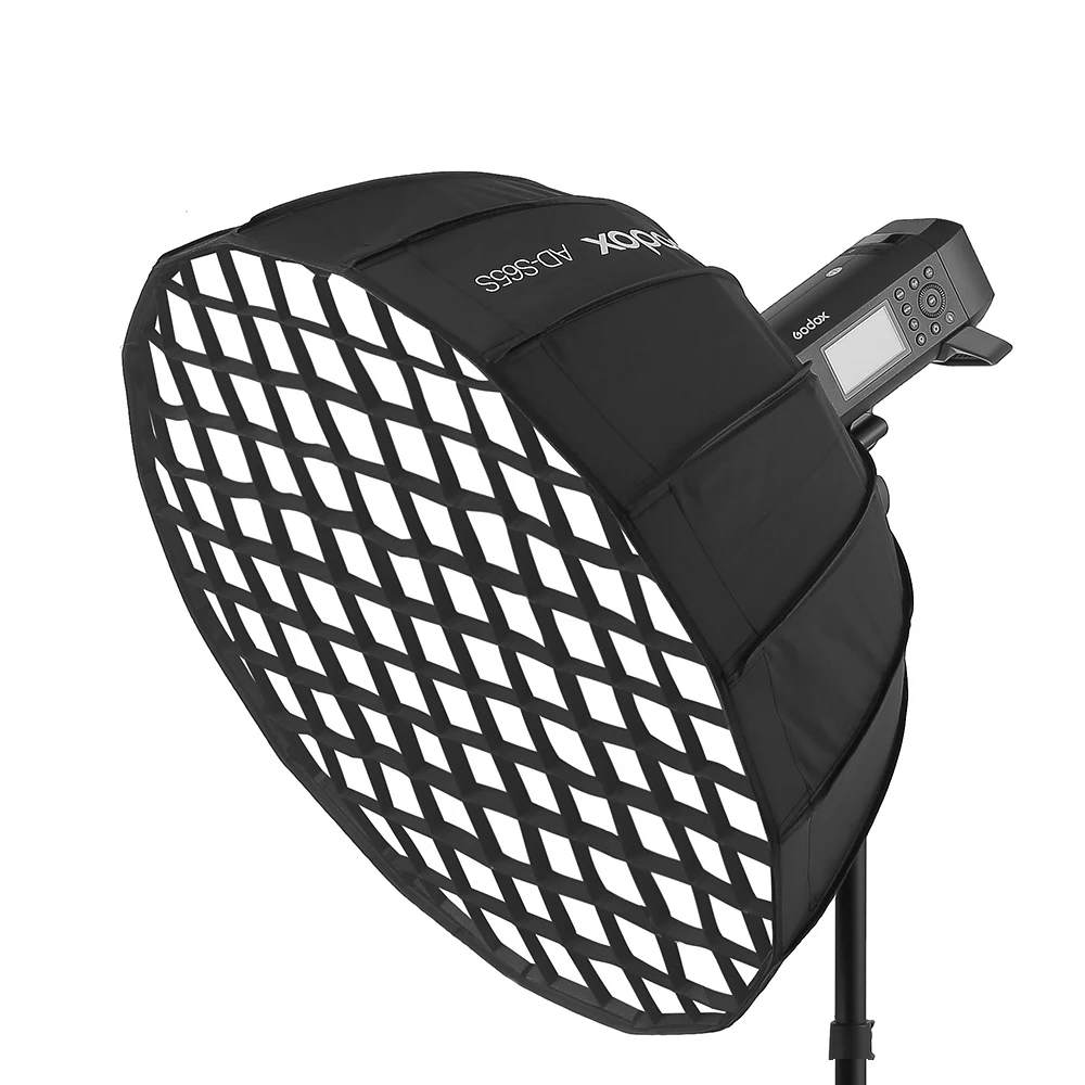 

inlighttech Godox AD-S85 White or Silver Deep Parabolic Softbox with Honeycomb Grid Godox Mount Softbox for AD400PRO