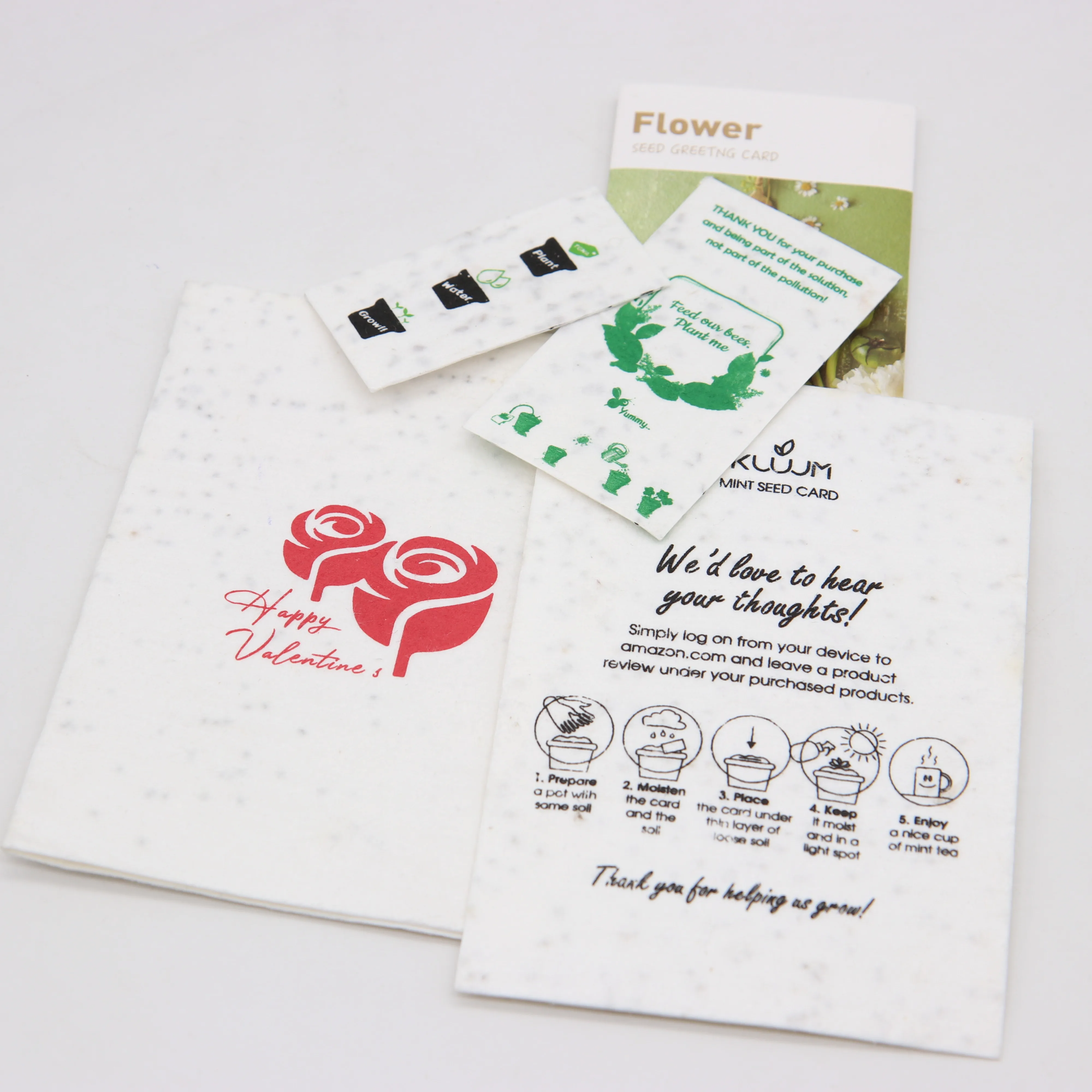 
plantable seed paper card with customer logo 
