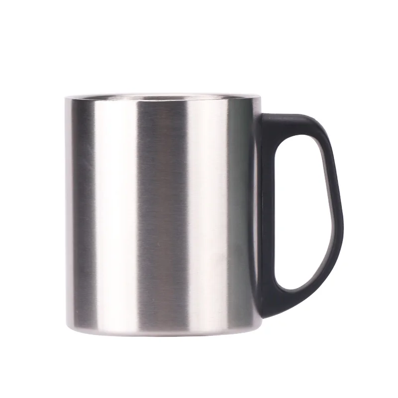 

8 oz. Camping Cup w/ plastic Handles Stainless Steel with your LOGO Imprint, Customized color