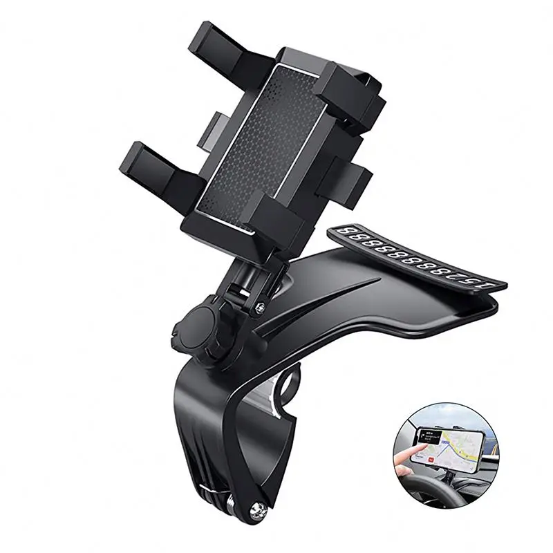 

Car dashboard phone holder extendable arm cell phone stand car holder REKem universal tablet phone holder, Black