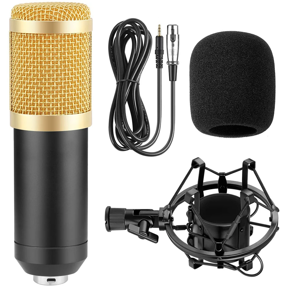 

Modern Design Podcasting Living Microfon Kit BM800 Microphone Condenser with Shock Mount/ Foam Cap/ Microphone Power Cable