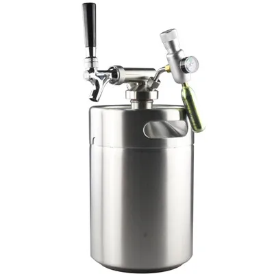 

Wholesale growler manufacturers custom good quality mini 5L stainless steel CO2 regulator and tap beer keg storage