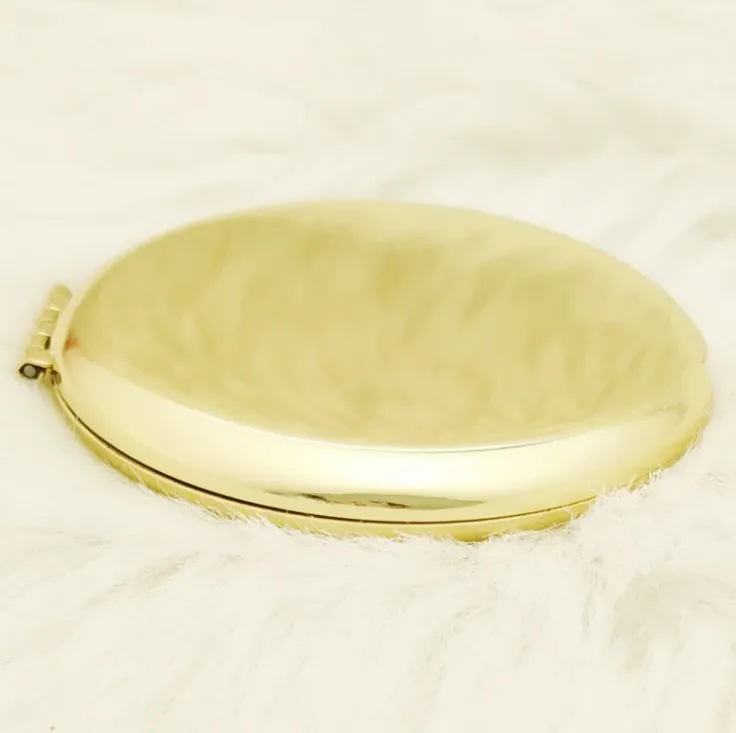 

Wedding Souvenir Gift Personalized Pocket Mirror Hand Portable Vintage Brass Stainless Steel Framed Purse Mirror, Rose gold, silver and yellow gold