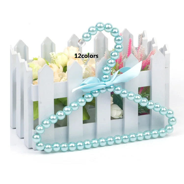 

14cm Wholesale Hot Sales Fashion White Plastic Dog Clothes pearl beaded Hanger, Ordinary color or customize