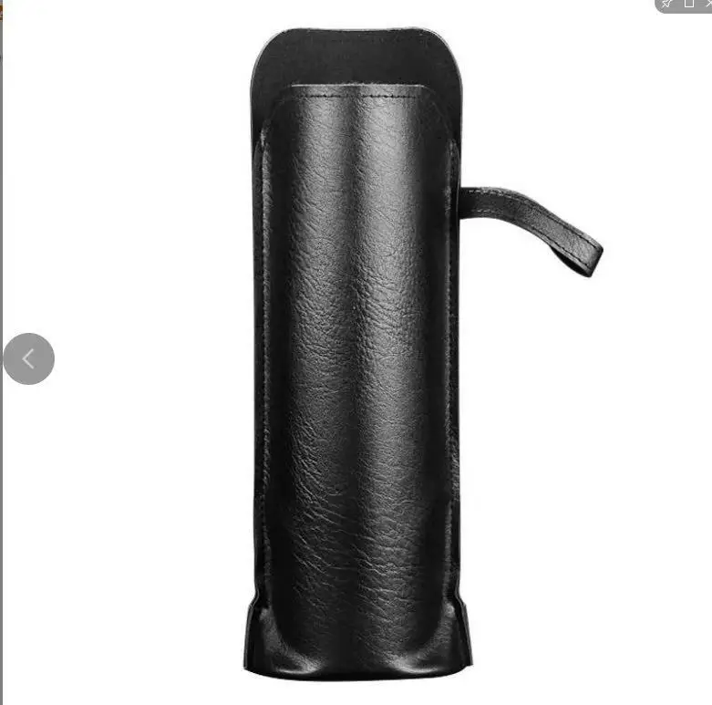 

new fashion Top Quality Portable faux leather Smart thermos bottle bag, Leather Water Bottle Holder case gift bag customization, Black