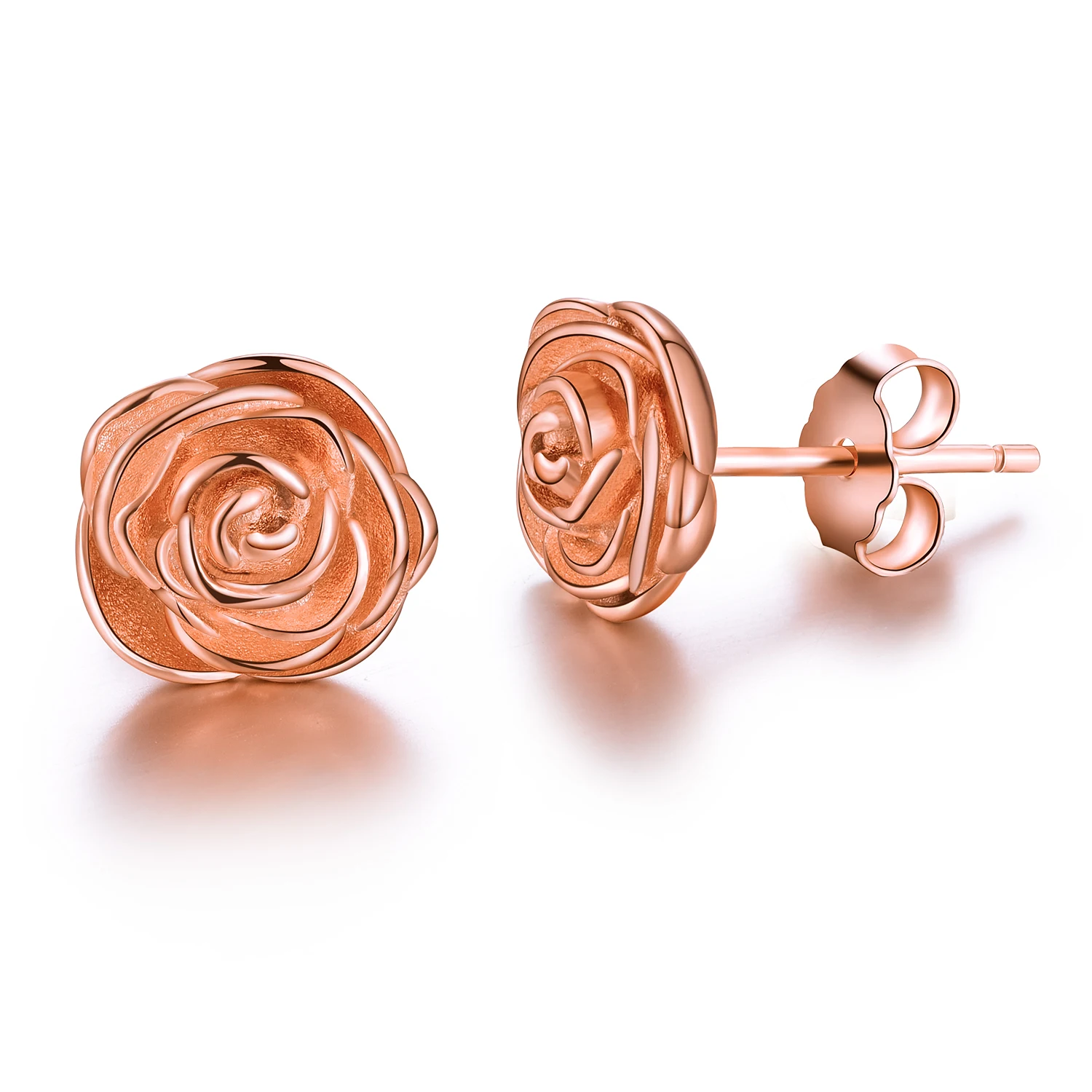 Jungle Jewelry Simple design rose gold plated 925 sterling silver stud earrings for woman