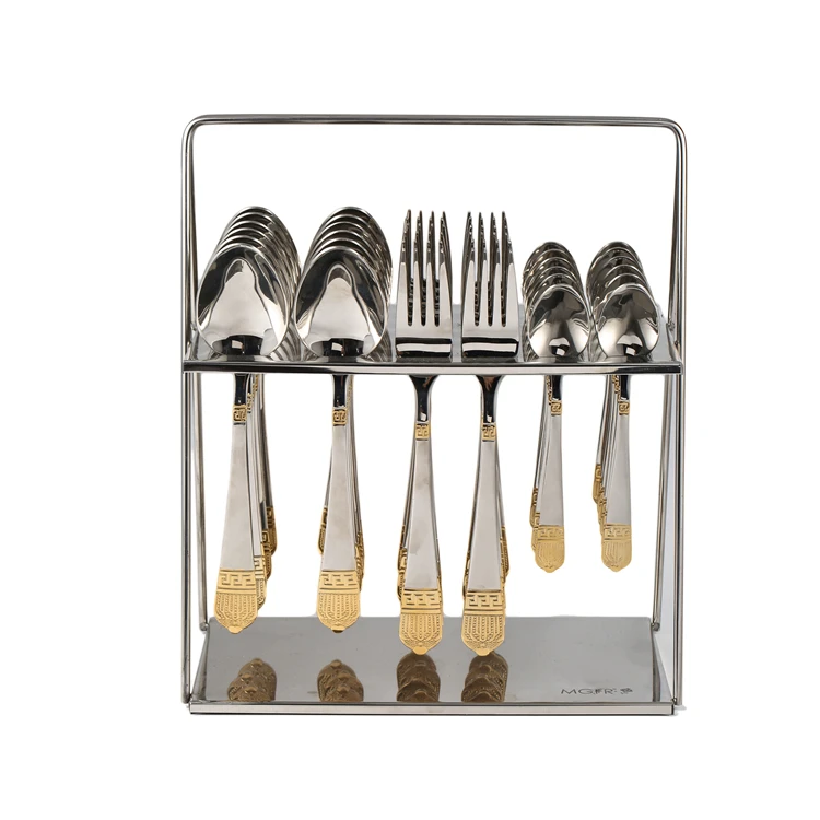 

Luxury Gold Plated Modern Home Kitchen Hotel Restaurant Stainless Steel Cutlery Set Knife Fork And Spoon Set Flatware Set