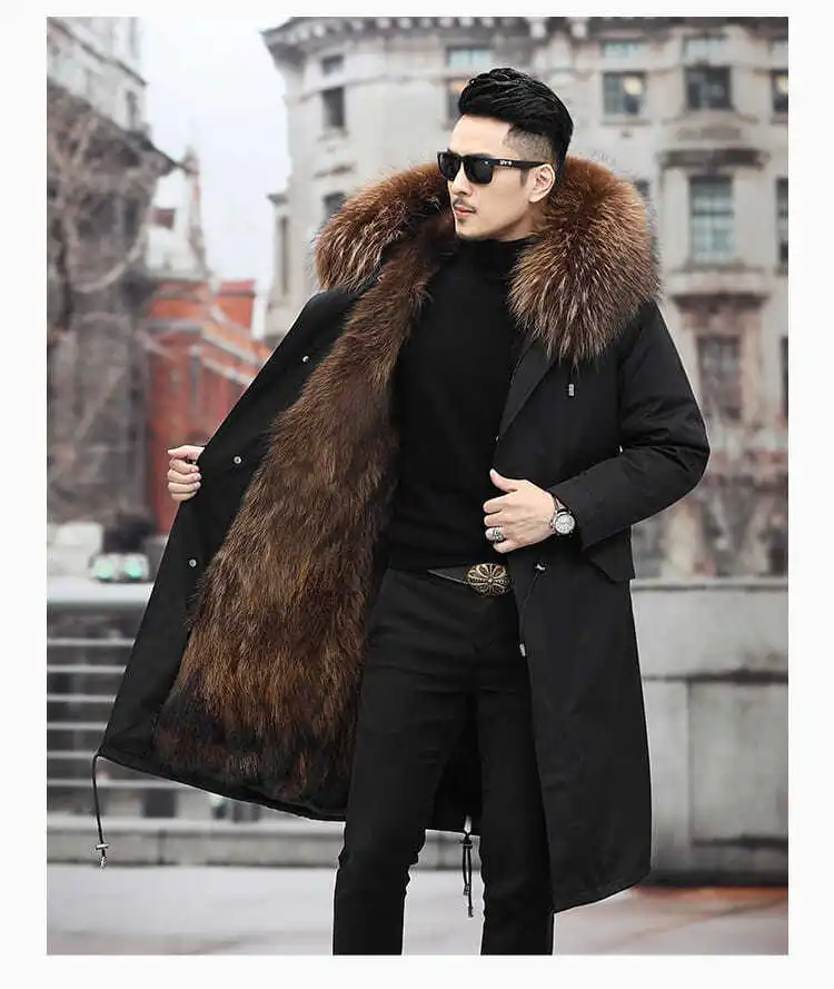 

2021 Faux Fur Coat Classic Men's Imitation Wool Clothes Warm Winter Long Men's Windbreaker Jacket Faux Fur