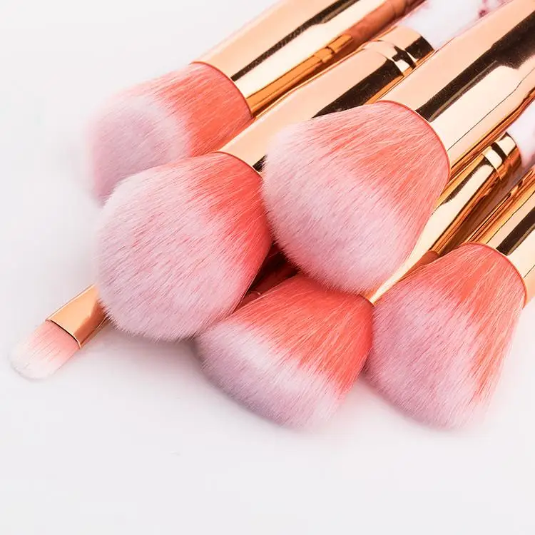 

bling 10pcs makeup brush rainbow color bag setel, Colorful