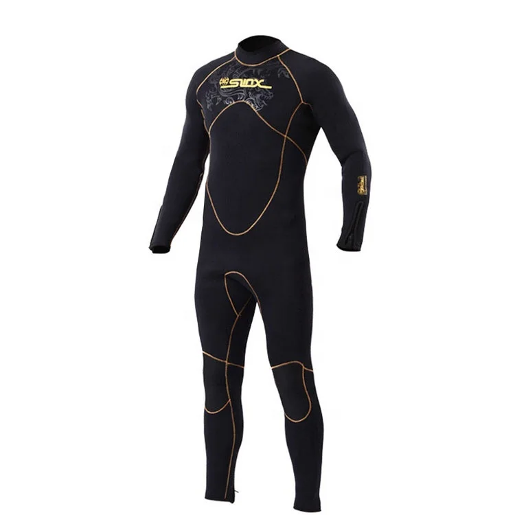 

Mens 5mm Neoprene Full Scuba Diving Suits Surfing Swimming Long Sleeve Keep Warm Back Zip for Water Sports, Black