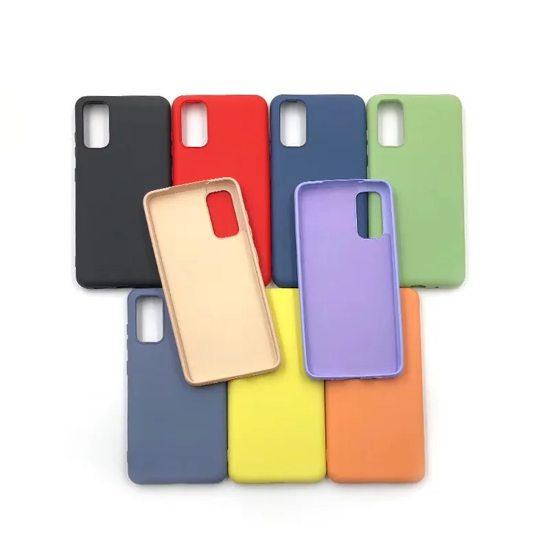 

For Samsung S10 Note10 Lite 1.2mm Ultra Thin Liquid Silicone Back Cover Soft Touch Mobile Phone Case S20 Silicon Pouch Case