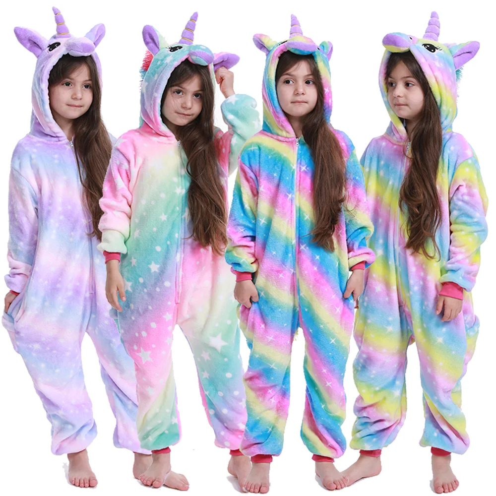 

Anime Pijama Panda Kids Pajamas Unicorn Pyjamas For Children Animal Cartoon Baby Costume Winter Boy Girl Licorne One sie