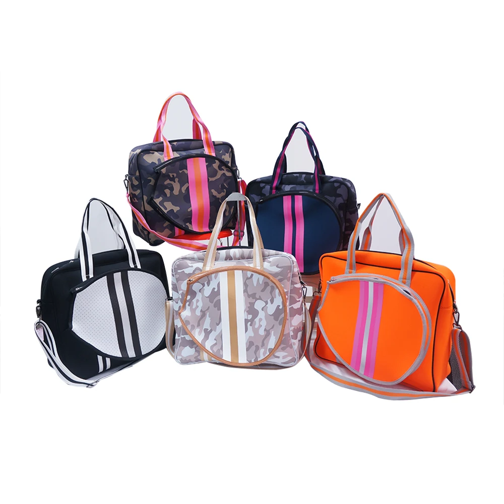 

UHV Wholesale best seller custom fashion perforated neoprene Beach handbag badminton Racquet Holder Tennis racket bag for women
