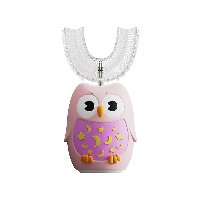 

Teeth cleaner Dental gift for Kid Toothbrush Electronic toothbrush for kids 360 degree U shape, Pink