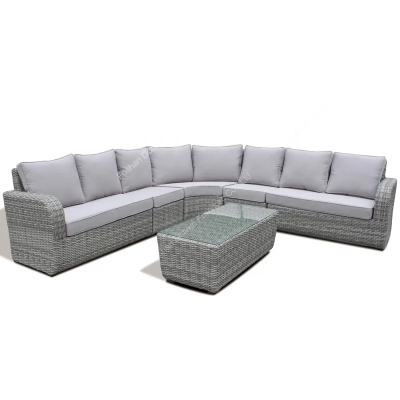 Elegante Sectional Outdoor Garten Halbe Runde Rattan Sofa ...