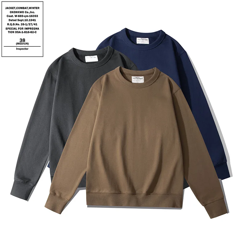 Men's Hoodies Sweatshirts Pullover Sweatshirt Blank Regular Fit O-Neck Sportswear Solid Pattern Fabric Unisex Hot Supplier