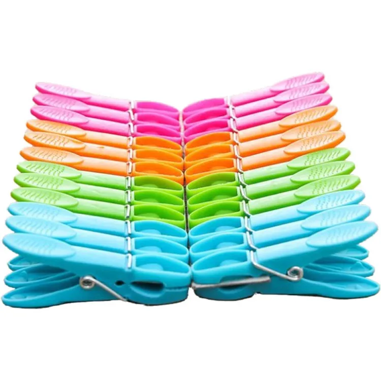 

New design muti colored 24 pcs  durable clothes pegs plastic clip, 14 colors can be chosen