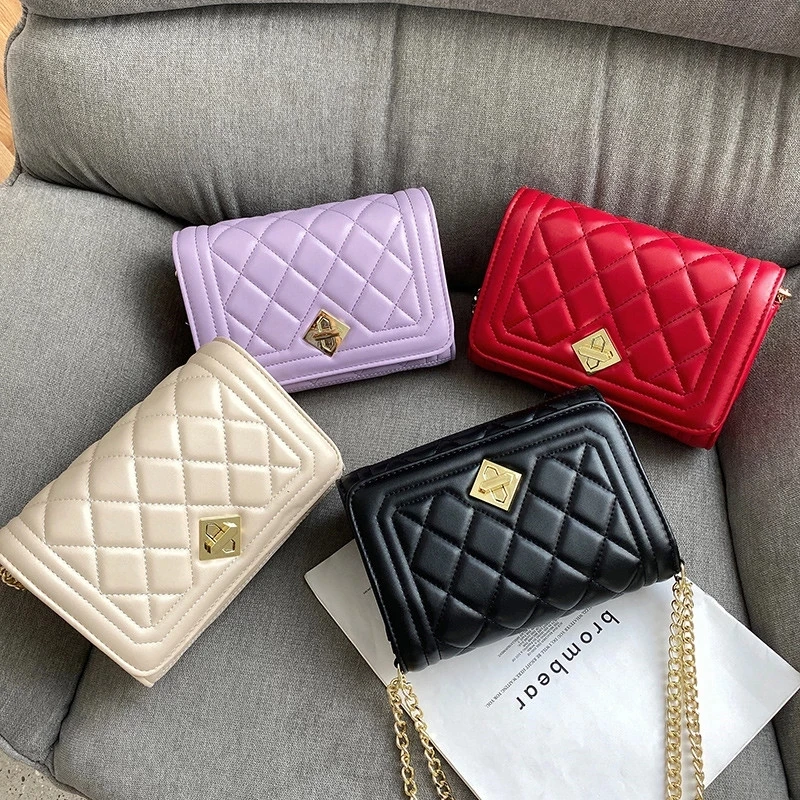 

Fashion Vegan Pu Leather Mini Crossbody Handbag Girls Elegant Lady Chain Clutch Designer Bags For Women Shoulder Bag, 4 colors