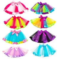 

Rainbow Girls Dress Up Fairy Princess Party Tutu Petticoat Skirts Glitter Tutu Skirt Golden Waist Children Skirts Kids Girl