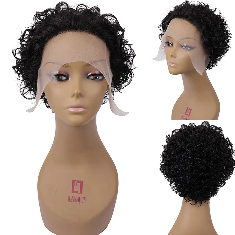 

Wholesale Curly Closure Frontal Wig Human Hair Short Full Lace Pixie Cut Wig