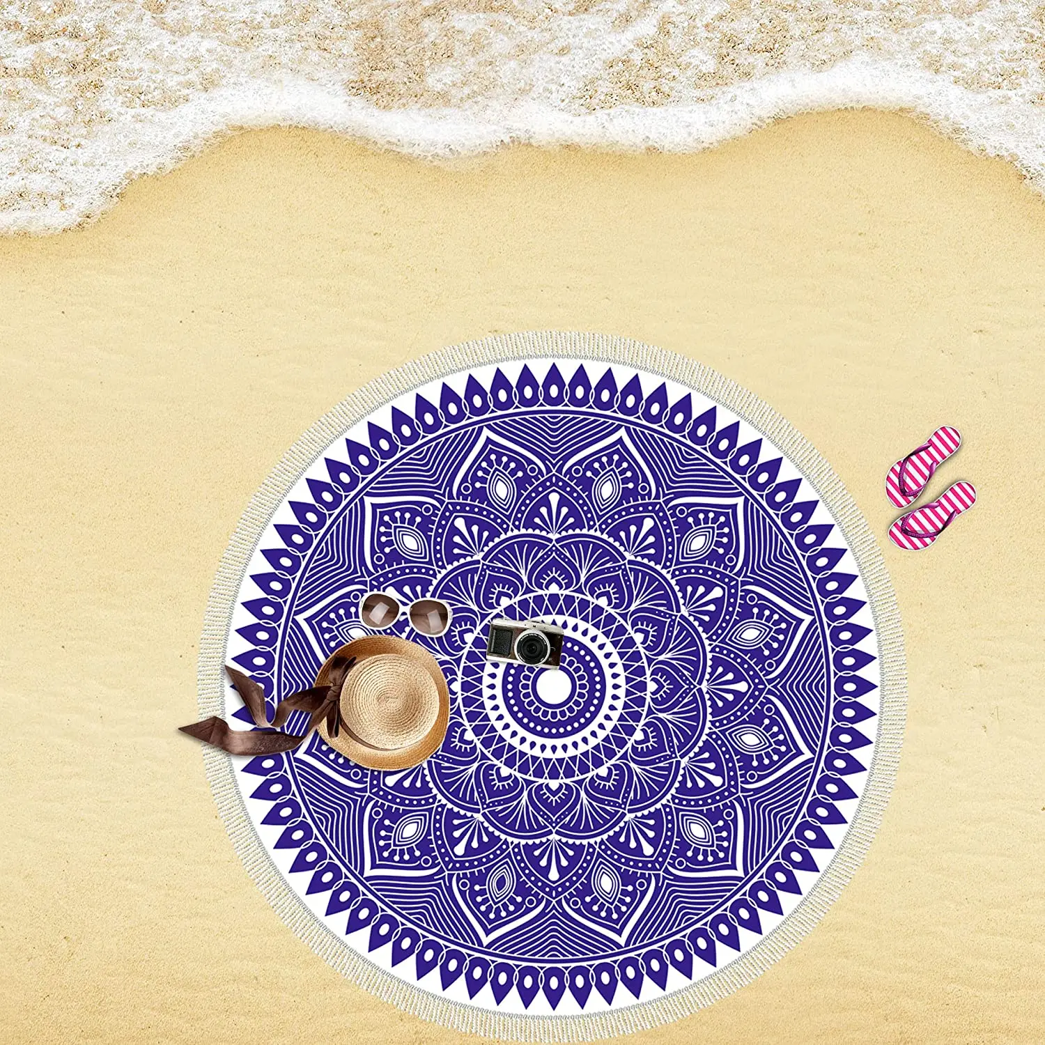 round beach yoga towel 