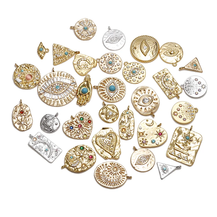 

Custom Fashion Gold Plated Interchangeable Jewelry Findings Pendants & Charms for Necklace Jewelry Making