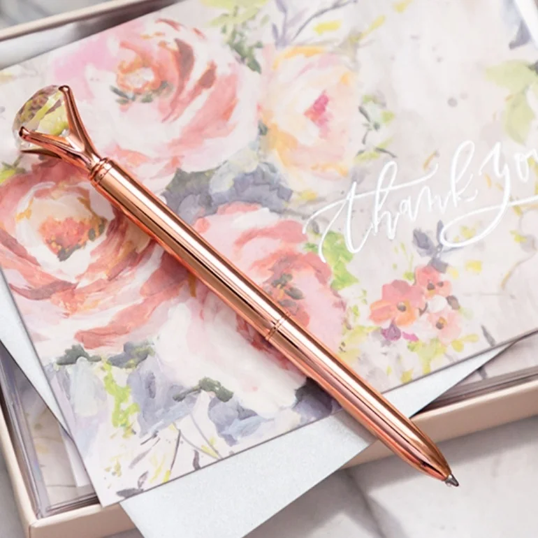 
2020 New Products Luxury Diamond Gift Pen Set, Custom Printing Metal Pen With Box For Girl 