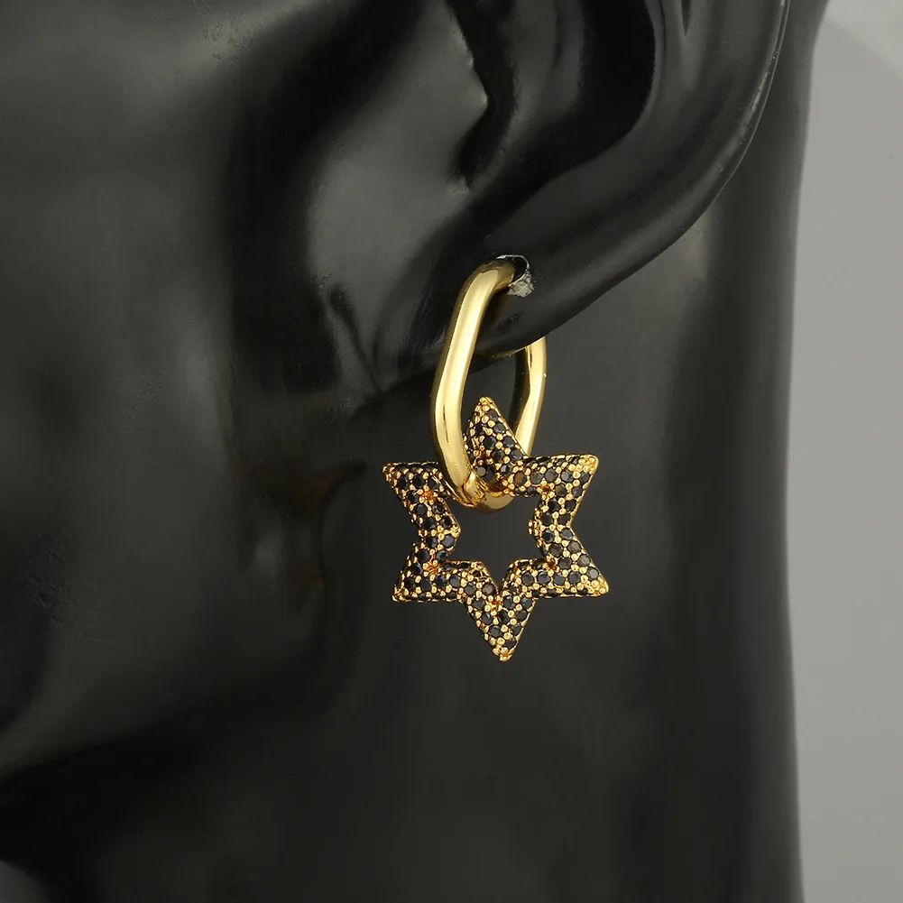 

European 2021 Jewelry Earrings Micro Zircon Brass Earrings, As picture