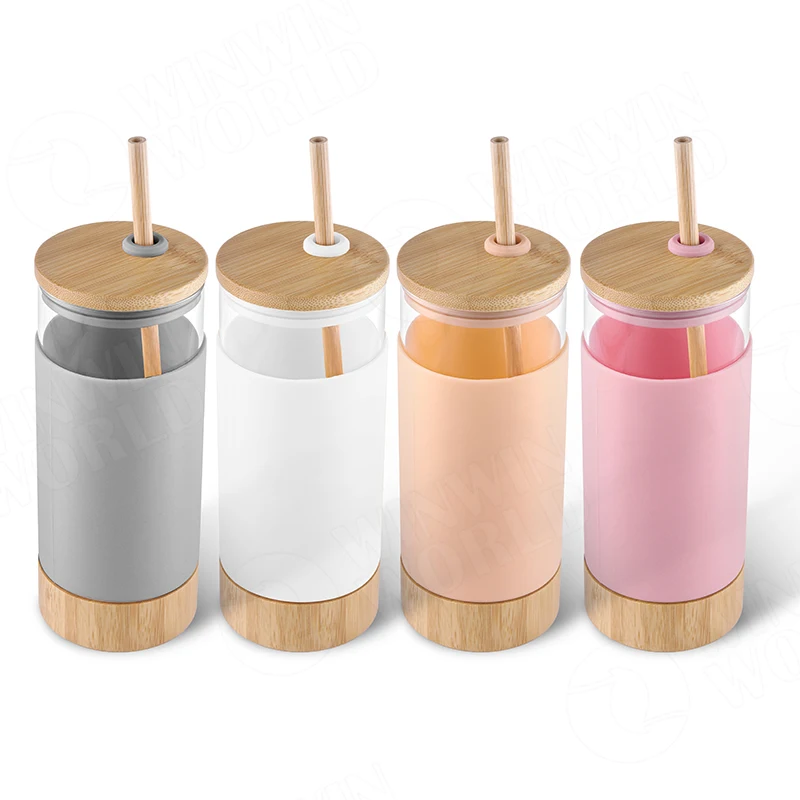 

Eco Friendly Borosilicate Glass Coffee Tumbler With Protective Silicone Sleeve Bamboo Lid Straw BPA Free Glass Water Bottle Cup, Customer request