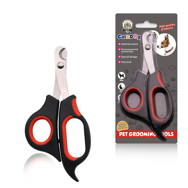 

stainless steel small dog nail clippers pet grooming claw trim scissors, Black